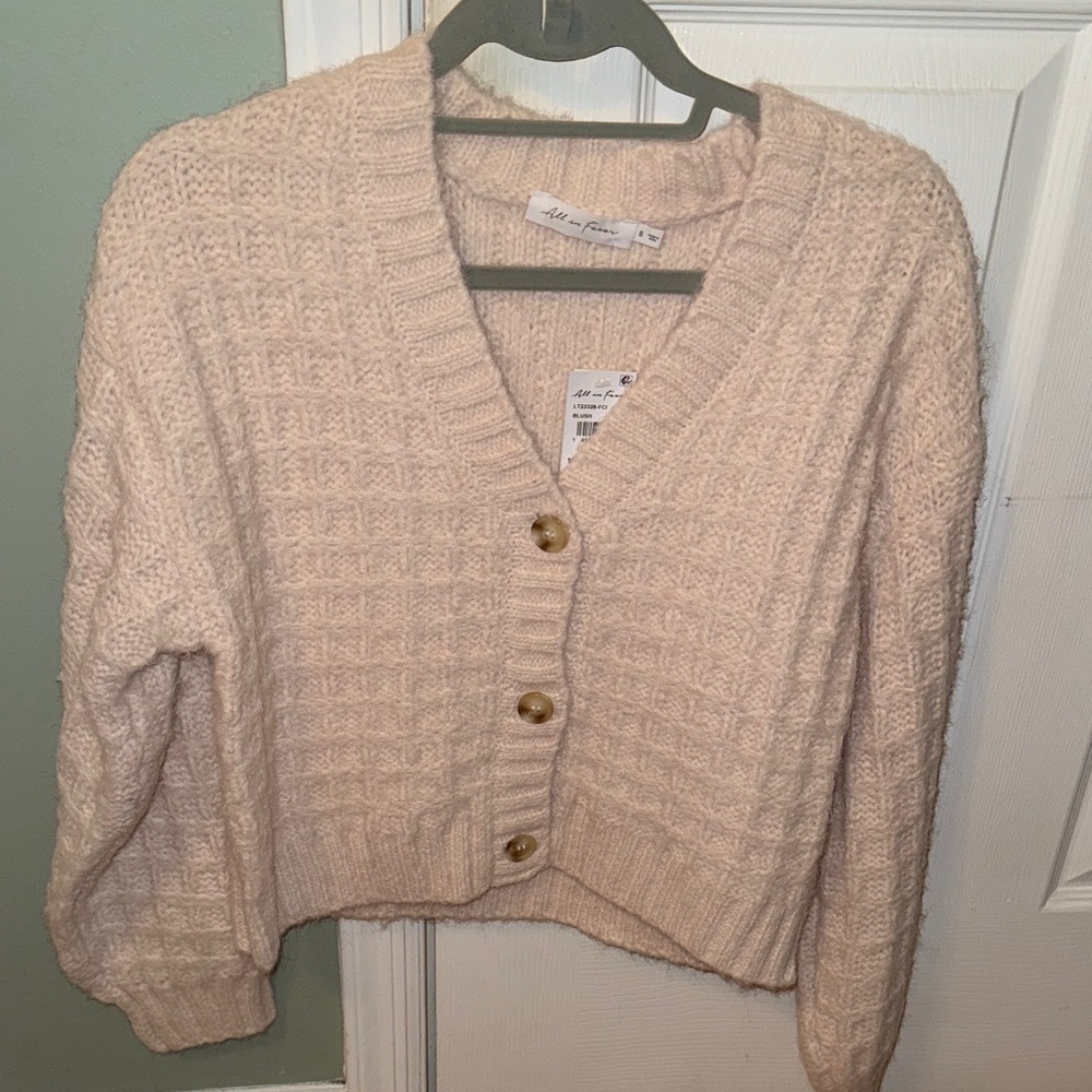 All in Favor Cream Knit Cardigan
